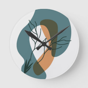 Horloge Ronde Formes botaniques colorées