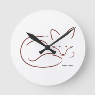Horloge Ronde Fox rouge