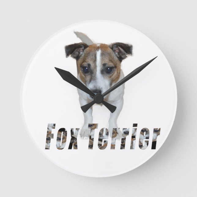 Horloge Ronde Fox Terrier et logo Fox Terrier, (Recto)