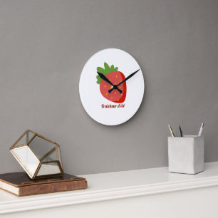Horloge Ronde Fraise Fraîcheur d'été