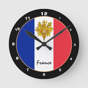 Horloge Ronde France patriotique, Français Drapeau tendance Accu