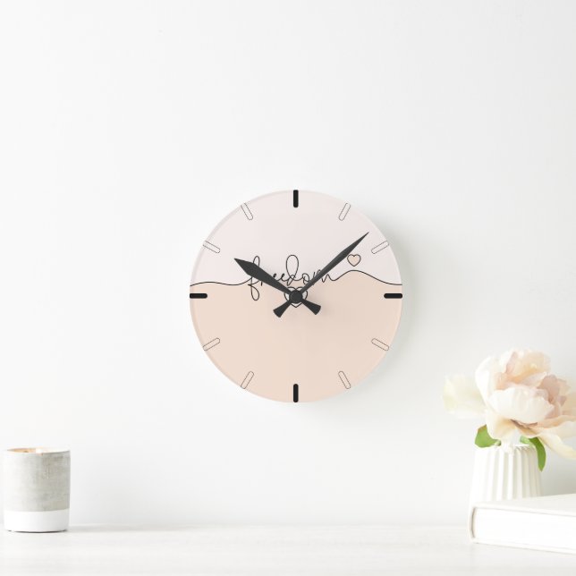 Horloge Ronde Freedom Minimalist Typography Design (Maison)