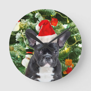 Horloge Ronde French Bulldog Arbre de Noël Ornements Snowman