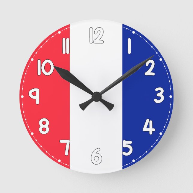 Horloge Ronde French Flag Wall Clock - Flag of France (Recto)