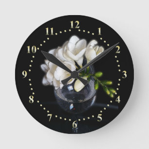 Horloge Ronde frénésie blanche en verre