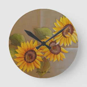 Horloge Ronde Frida Kahlo a peint des tournesols