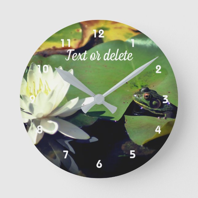 Horloge Ronde Frog Amiring Water Lily Personalized (Recto)