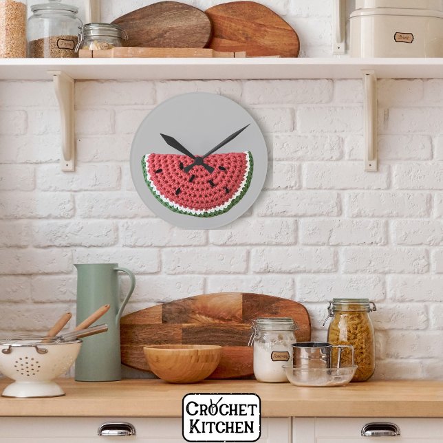 Horloge Ronde Fruit de pastèque Grandma Vibe Crochet (Créateur téléchargé)