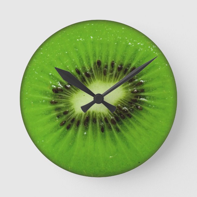 Horloge Ronde Fruit Kiwi tranche fraîche (Recto)