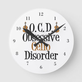 Horloge Ronde Funny Cello