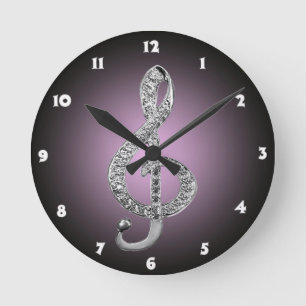 Horloge Ronde G-clef de symboles de musique