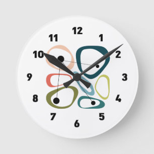 Horloge Ronde Galets modernes du milieu du siècle