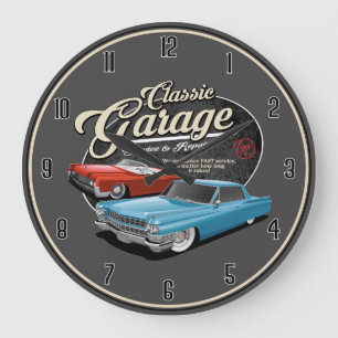 Horloge Ronde Garage classique de voiture des années 1960 Grande