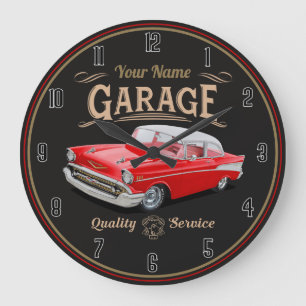 Horloge Ronde Garage de voiture classique personnalisé Grande ho