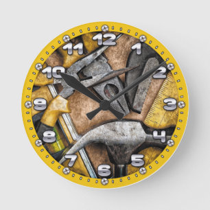 Horloge Ronde Garage Tools Man Cave Wall Clock