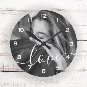Horloge Ronde Garde souvenir de brosse de script d'amour de phot
