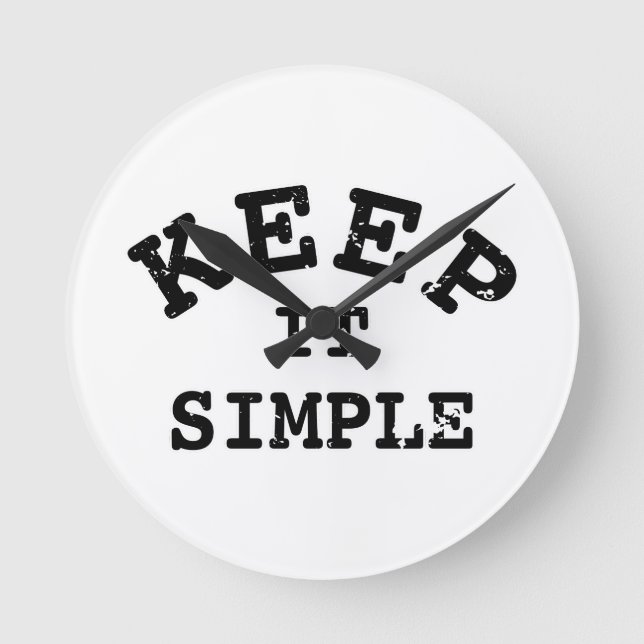 Horloge Ronde Gardez-la simple typographie (Recto)