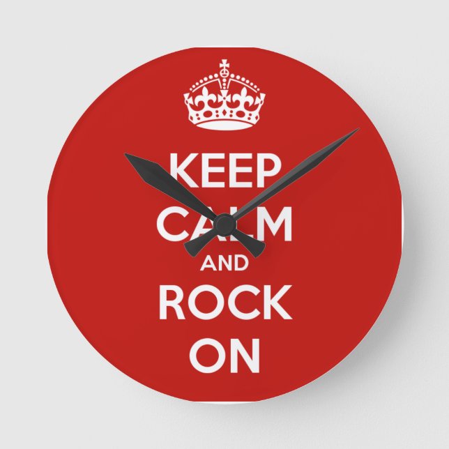 Horloge Ronde Gardez le calme et le rock (Recto)