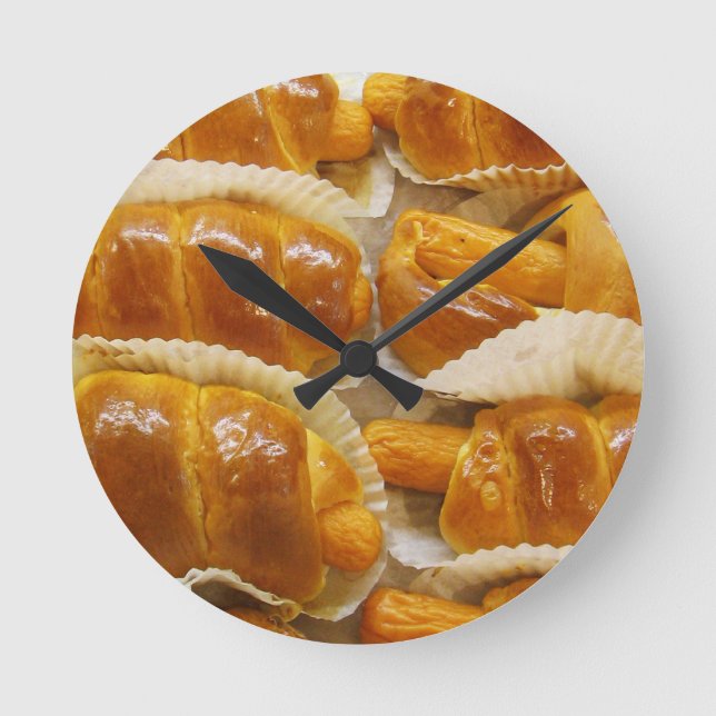 Horloge Ronde Gâteau de chien chaud ... Restauration asiatique (Recto)