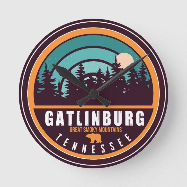 Horloge Ronde Gatlinburg Tennessee Ours Smoky Mountains (Recto)