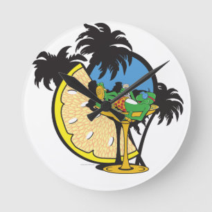 Horloge Ronde Gecko de vacances tropicales