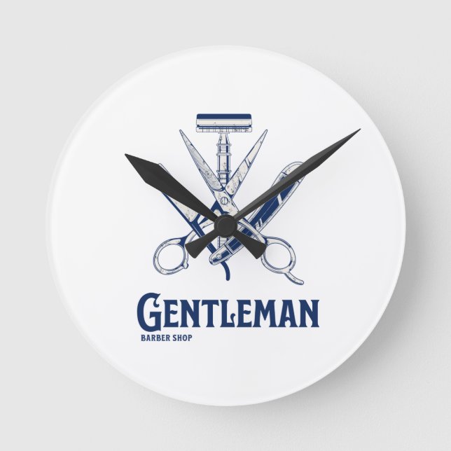 Horloge Ronde Gentleman Barber Shop (Recto)