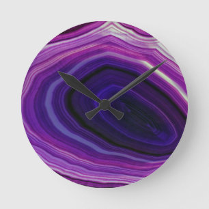 Horloge Ronde Géode Violet Tourbillon Automnal