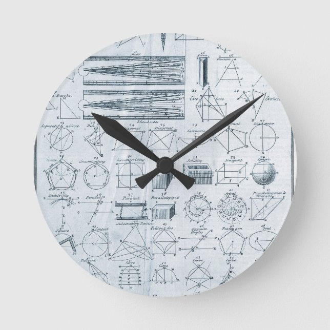 Horloge Ronde Géométrie vintage (Recto)