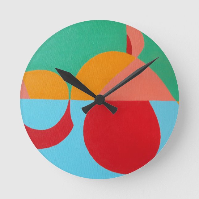 Horloge ronde géométrique à clé subtile (Recto)