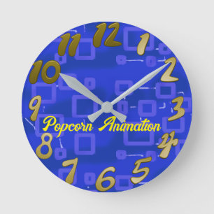 Horloge Ronde Géométrique bleue