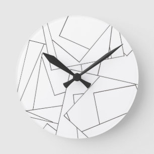 Horloge Ronde Géométrique noir et blanc