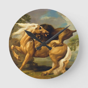 Horloge Ronde George Stubbs   A Lion Attacking a Horse, c.1762