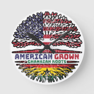 Horloge Ronde Ghana Ghanaian US American États-Unis Tree