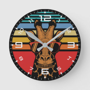 Horloge Ronde girafe moderne