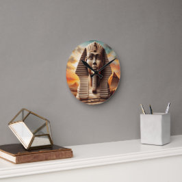 Horloge Ronde Giza Sphinx Head avec Pyramides Egypte Travel