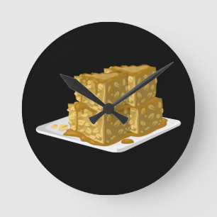 Horloge Ronde Glitch Food avoine gâteau