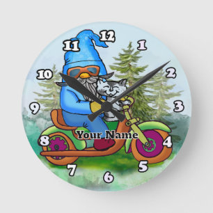 Horloge Ronde Gnome motard