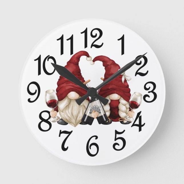 Horloge Ronde Gnomes du temps du vin (Recto)
