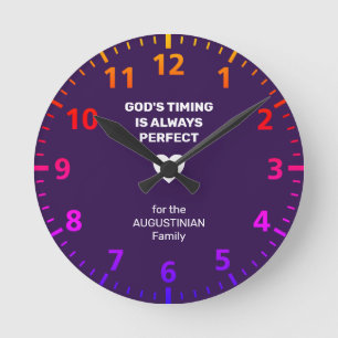 Horloge Ronde GOD'S TIMING ALWAYS PERFECT   Personalized