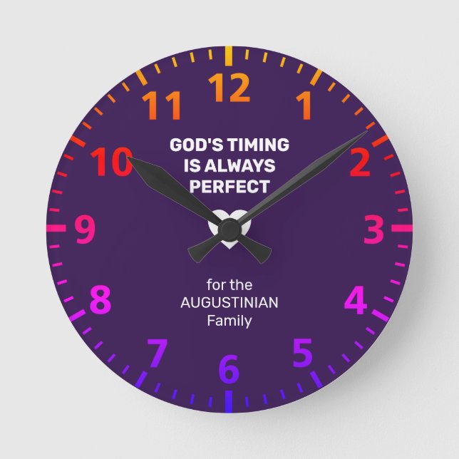 Horloge Ronde GOD'S TIMING ALWAYS PERFECT | Personalized (Recto)