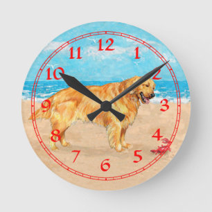 Horloge Ronde Golden Retriever