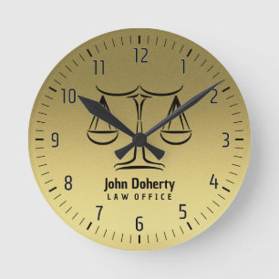Horloge Ronde Golden Scales of Justice
