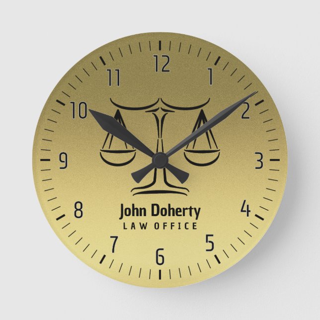 Horloge Ronde Golden Scales of Justice (Recto)