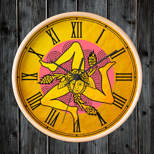 Horloge Ronde Golden Triskelion & triple spirale / conception