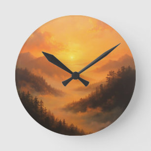 Horloge Ronde Golden Valley Sunrise