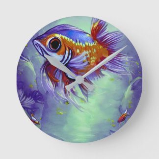 Horloge Ronde Goldfish under water aquarium
