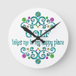 Horloge Ronde Golf Happy Place