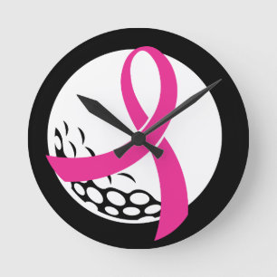 Horloge Ronde Golf Pink Ribbon Sensibilisation au cancer du sein