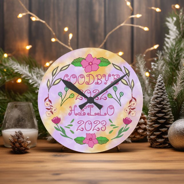 HORLOGE RONDE GOODBYE 20XX HELLO 20XX (Créateur téléchargé)