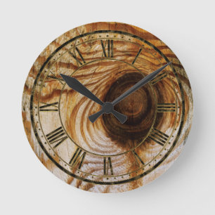 Horloge Ronde Grain en bois avec le noeud